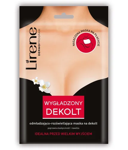 Lirene Dermoprogram Wygładzony Dekolt, Odmładzająco-rozświetlająca maska na dekolt