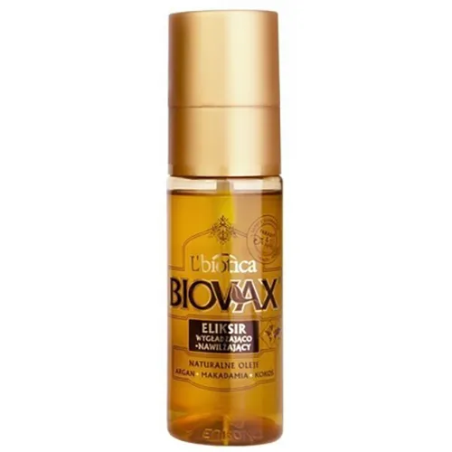 L'biotica Biovax Naturalne Oleje, Argan, makadamia i kokos, Eliksir wygładzająco - nawilżający