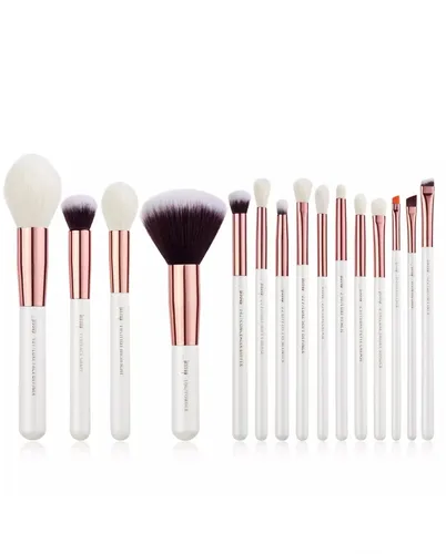 Jessup T222 White/Rose Gold Brush Set, Zestaw 15 pędzli do makijażu