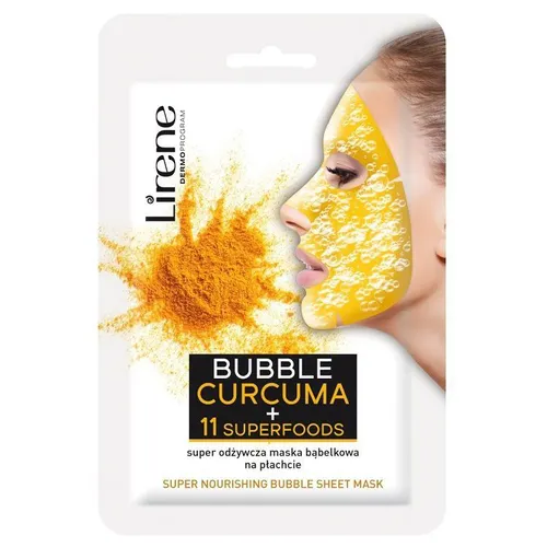 Lirene Dermoprogram Bubble Curcuma, Super odżywcza maska bąbelkowa na płachcie - 1
