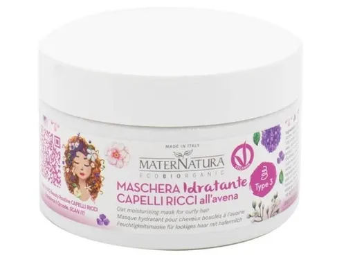 MaterNatura Maschera Idratante Capelli Ricci all’Avena (Nawilżająca maska do włosów kręconych z owsem)