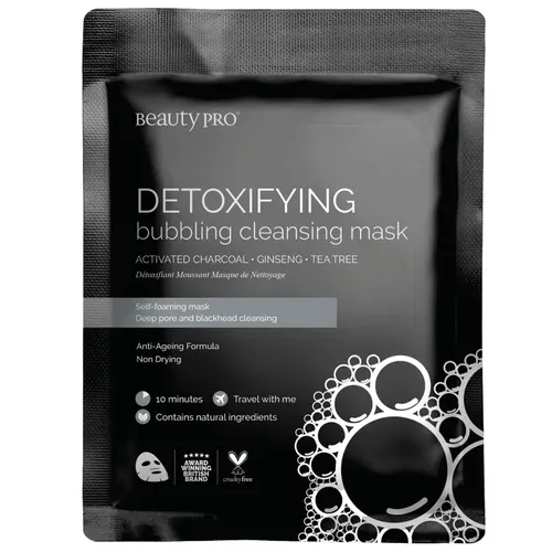 BeautyPro Detoxifying Foaming Cleansing Sheet Mask with Activated Charcoal (Węglowa maseczka oczyszczająca)