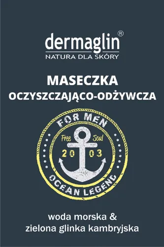 Dermaglin For Men, Maseczka oczyszczająco-odżywcza  `Woda morska i zielona glinka kambryjska`