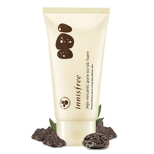 Innisfree Jeju Volcanic, Pore Scrub Foam (Peelingująca pianka do mycia twarzy) - 2