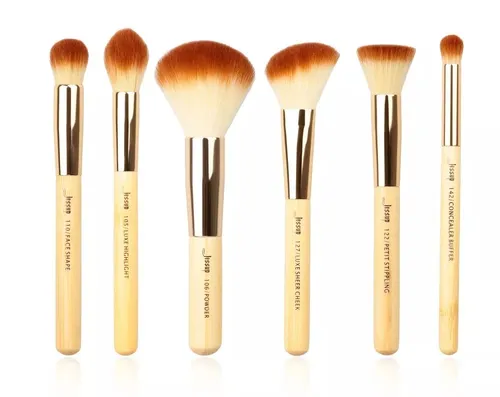 Jessup Bamboo Brush Set, Zestaw 6 pędzli do makijażu T144