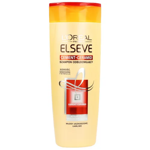 L'Oreal Paris Elseve, Cement - Ceramidy, Szampon odbudowujący przeciw łamaniu sie  włosów