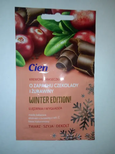 Cien Maseczka do twarzy ujędrniająco-wygładzająca o zapachu czekolady i żurawiny - 1