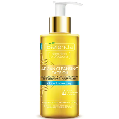 Bielenda Face Clinic Professional, Argan Cleansing Face Oil (Uszlachetniony olejek arganowy do oczyszczania i mycia twarzy + kwas hialuronowy)