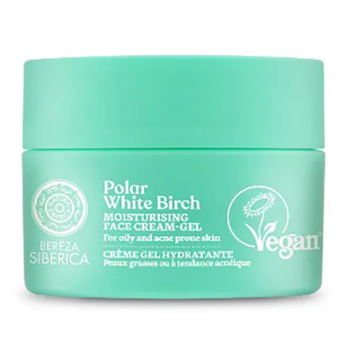 Natura Siberica Polar White Birch, Moisturizing Face Cream-Gel (Wegański, nawilżający krem - żel do twarzy, do skóry tłustej oraz z tendencją do powstawania trądziku)