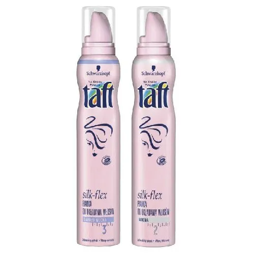 Schwarzkopf Taft Silk-flex z proteinami jedwabiu, Pianka do układania włosów