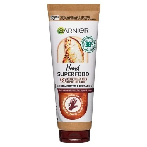 Garnier Hand Superfood, Repairing Balm 48H Cocoa Butter + Ceramide (Regenerujący krem do rąk)