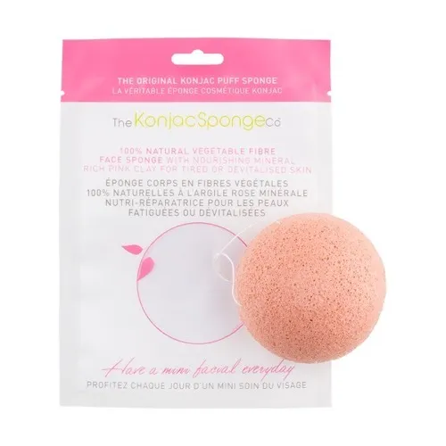 Konjac Sponge Company Gąbka Konjac z różową glinką do cery wrażliwej, zmęczonej i niedożywionej
