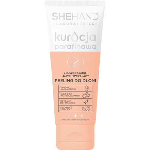 SheHand Kuracja Parafinowa, Złuszczająco-natłuszczający peeling do dłoni
