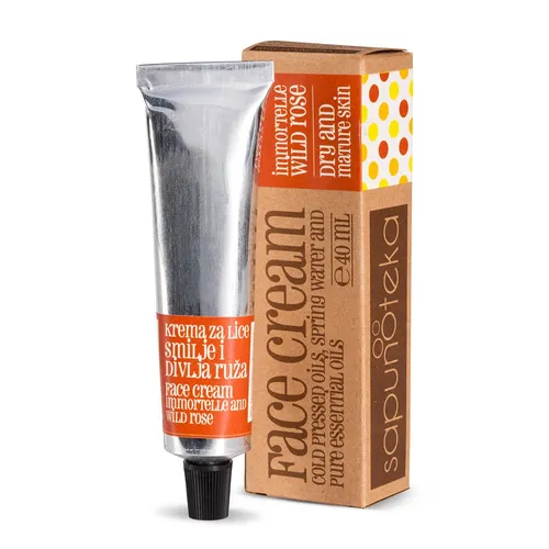 Sapunoteka Face Cream Immortelle & Wild Rose (Krem do twarzy `Nieśmiertelnik & dzika róża`)
