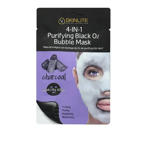 Skinlite 4-in-1 Purifying Black O2 Bubble Mask Volcanic (Głęboko oczyszczająca maseczka bąbelkująca pył wulkaniczny)