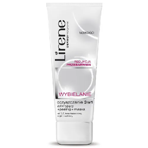 Lirene Dermoprogram Wybielanie, Oczyszczanie 3 w 1: żel myjący +  peeling + maska