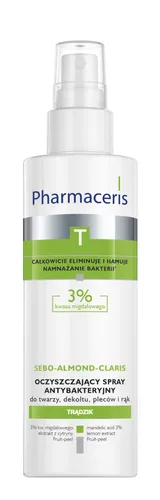 Pharmaceris T Sebo-Almond-Claris, Oczyszczający spray antybakteryjny, twarz, dekolt, plecy i ręce - 1