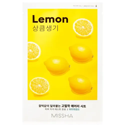 Missha Airy Fit,Lemon Face Mask (Platynowa maska nadająca blasku i witalności skórze)
