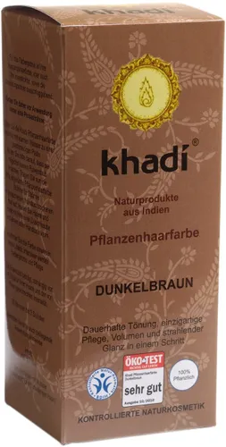 Khadi Herbal Hair Colour, Dark Brown (Ziołowa farba do koloryzacji włosów `Ciemny brąz`) - 2