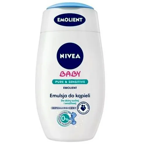 Nivea Baby, Pure & Sensitive Emolient, Emulsja do kąpieli