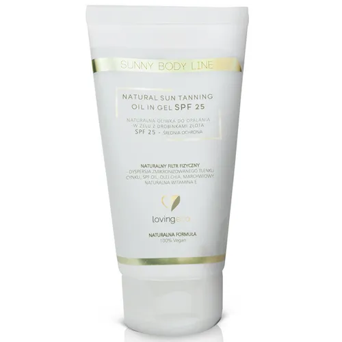 Lovingeco Sunny Body Line, Natural Sun Tanning Oil in Gel SPF 25 (Naturalna oliwka do opalania w żelu SPF 25)