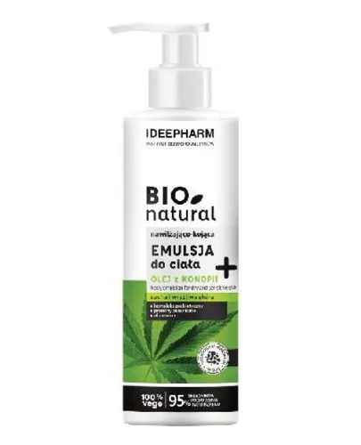 Instytut dermokosmetyków Ideepharm Sp. z o.o. Bio Natural, Nawilżająco-kojąca emulsja do ciała  `Olej z konopii`