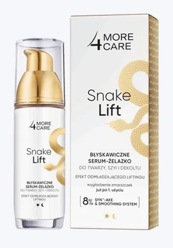 More4Care Snake Lift, Błyskawiczne serum-żelazko do twarzy szyi i dekoltu