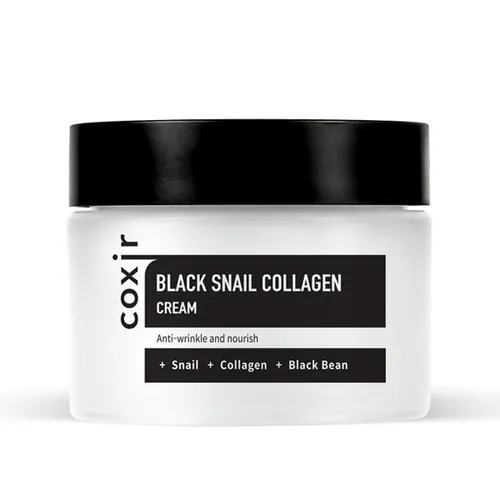 Coxir Black Snail Collagen Cream Anti-Wrinkle And Nourish (Odżywczy krem ​​przeciwstarzeniowy do twarzy ze śluzem ślimaka)