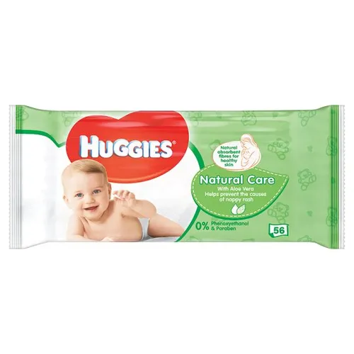 Huggies Natural Care, Chusteczki pielęgnacyjne dla dzieci i niemowląt z aloesem i witaminą E - 2