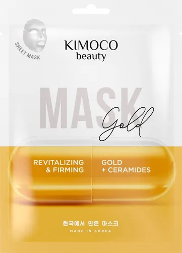 Kimoco Beauty Gold Mask (Rewitalizująco-ujędrniająca maska w płachcie ze złotem koloidalnym i ceramidami)