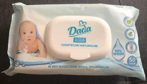 Dada Aqua, Chusteczki naturalne w 99% nasączone wodą spłukiwalne - 1