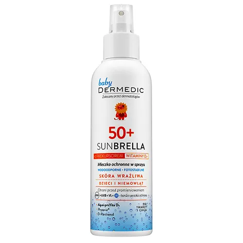 Dermedic Sunbrella Baby, Mleczko ochronne w sprayu SPF 50+, VL, IR od 6. miesiąca życia - 2