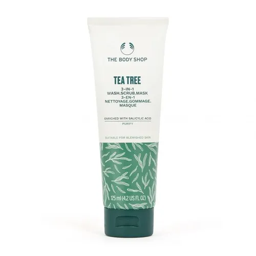 The Body Shop Tea Tree 3-in-1 Wash, Scrub & Mask (Wegańska maska, peeling i żel 3 w 1 (nowa wersja))