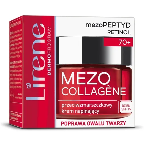 Lirene Dermoprogram Mezo Collagene, Przeciwzmarszczkowy krem napinający na dzień SPF15 70+ - 1