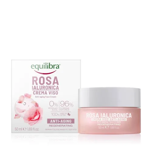 Equilibra Rosa Ialuronica, Crema Viso (Różany krem do twarzy przeciwzmarszczkowy z kwasem hialuronowym)