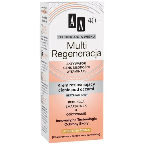 AA Technologia Wieku 40+, Multi Regeneracja, Krem rozjaśniający cienie pod oczami