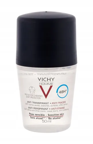 Vichy Homme, Anti Transpirant Anti Traces 48h (Antyperspirant roll-on preciw śladom na ubraniach)