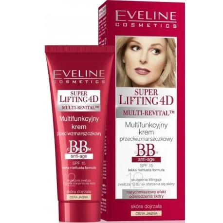 Eveline Cosmetics Super Lifting 4D, Multifunkcyjny krem przeciwzmarszczkowy BB - 1