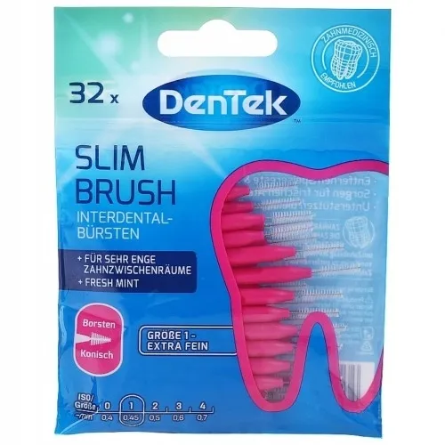 Dentek Slim Brush rozmiar No.  1  0,45 mm (Delikatne szczoteczki do przestrzeni międzyzębowych)