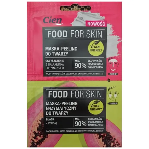 Cien Food For Skin, Maska-peeling + maska-peeling enzymatyczny do twarzy
