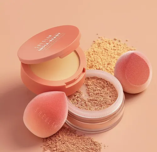 Sheglam Insta-ready Face & Under Eye Setting Powder Duo-Translucent (Puder prasowany i sypki 2w1) - 2