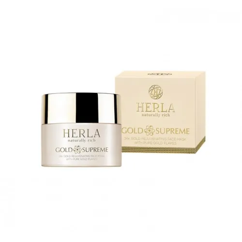Herla Gold Supreme, 24k Gold Super Rejuvenating with Pure Gold Flakes (Odmładzająca maska do twarzy z płatkami złota) - 2
