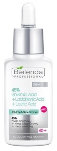 Bielenda Professional Exfoliation Face Program, 45% kwas szikimowy + kwas laktobionowy + kwas Mlekowy