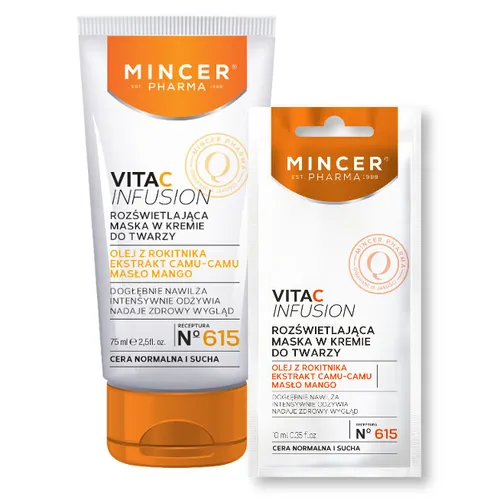 Mincer Pharma VitaC lnfusion, Maska w kremie do twarzy rozświetlająca No. 615