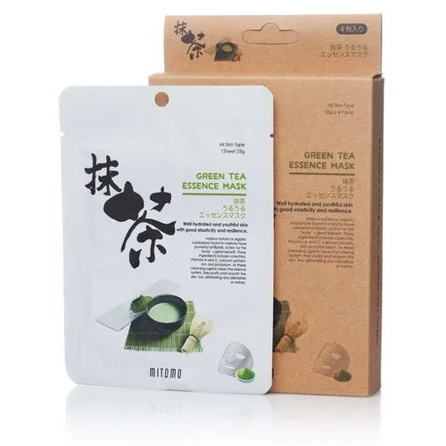 Mitomo Green Tea Essence Mask (Maska z wyciągiem z zielonej herbaty) - 1