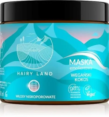Hairy Land Maska emolientowa do włosów niskoporowatych `Wegański kokos`