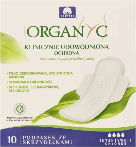 Organyc Podpaski ze skrzydełkami intensywnie chłonne