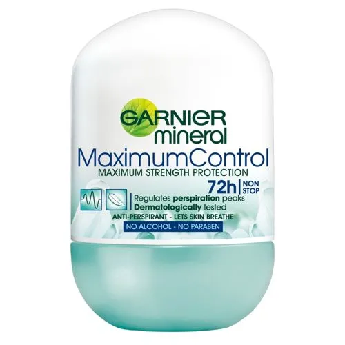 Garnier Mineral Deodorant, Maximum Control 72h Roll On (Minerlany antyperspirant w kulce)