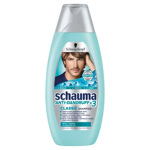 Schauma For Men, Anti-Dandruff x 3 Classic Shampoo (Klasyczny szampon przeciwłupieżowy)