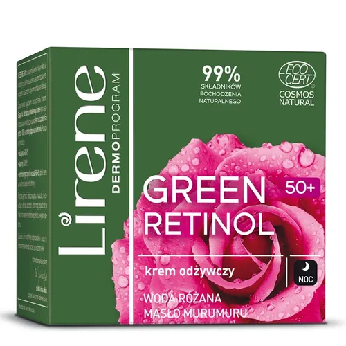 Lirene Dermoprogram Green Retinol, Odżywczy krem na noc  50+